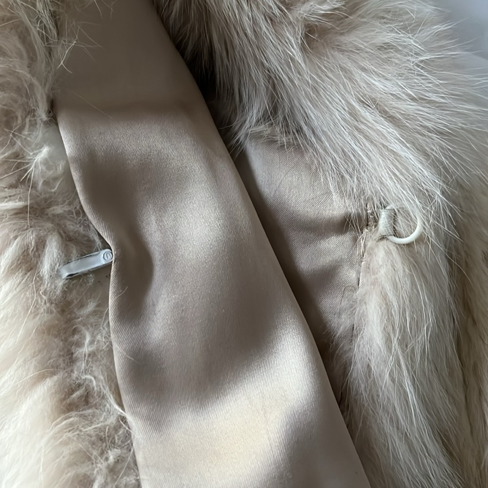 🚫SOLD🚫 [vintage] luxury rabbit fox fur vest cream - Picture 6 of 9